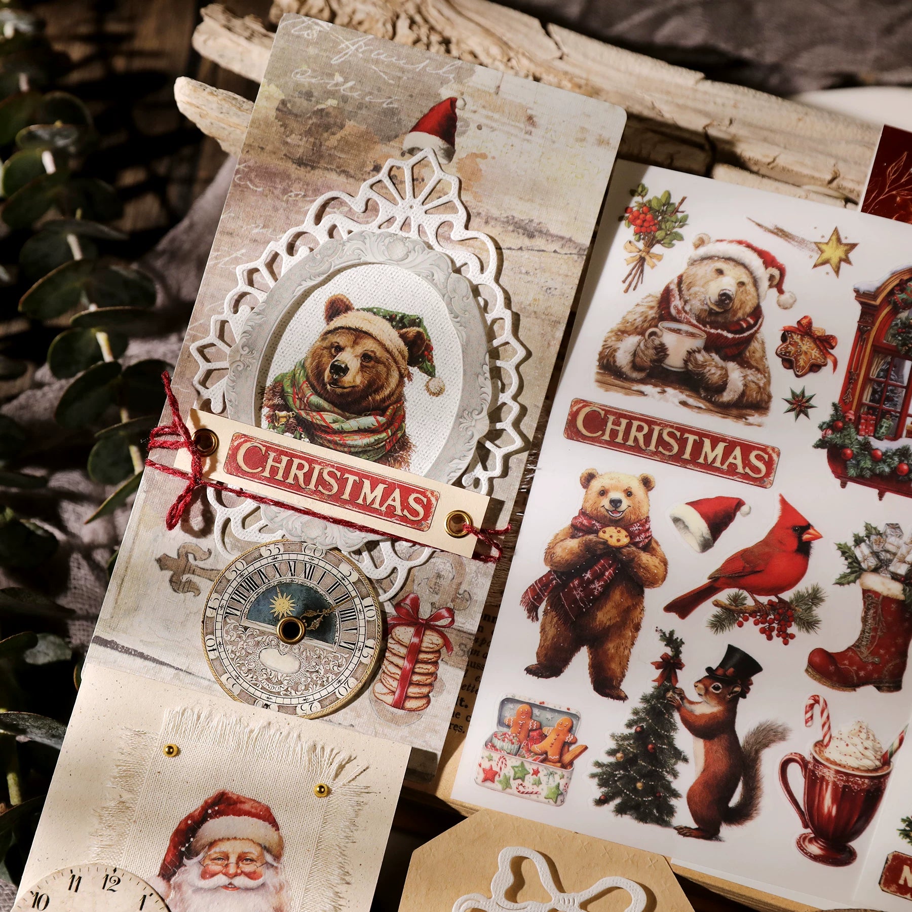Christmas Matte Rub-on Transfers 2 Small Sheets