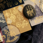 Gold Foil Christmas Rub-on Transfer Stickers