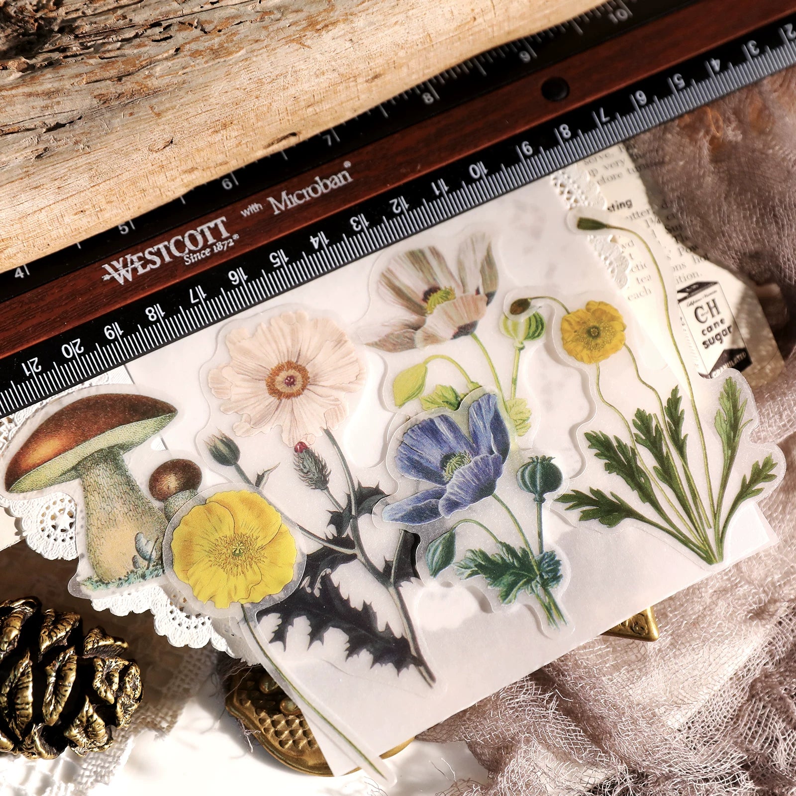 Larger Flowers Vellum Stickers