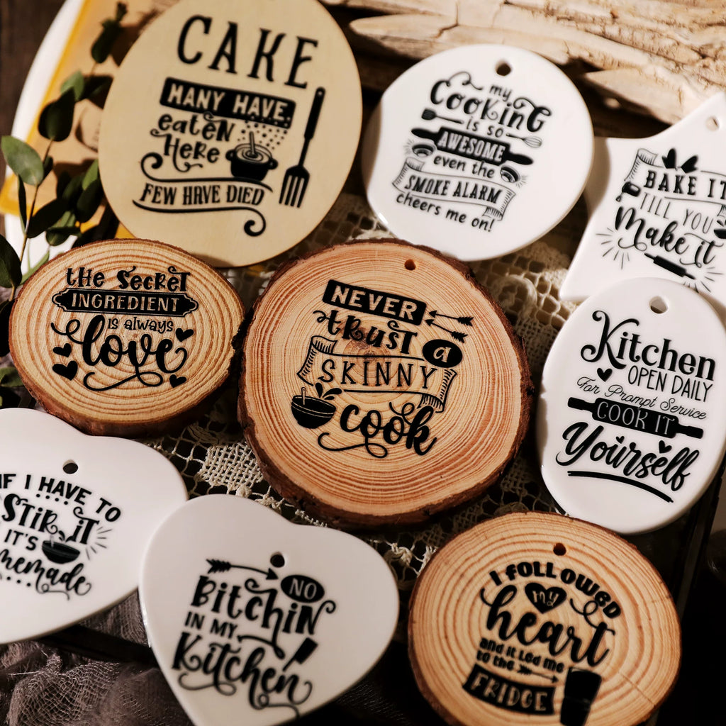 Kitchen Phrases UV-DTF Rub-on Stickers