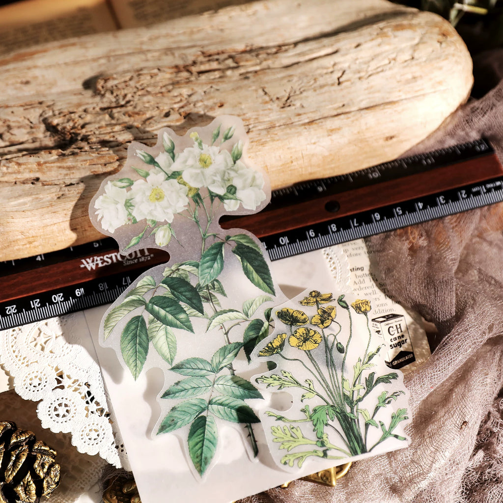 Larger Flowers Vellum Stickers