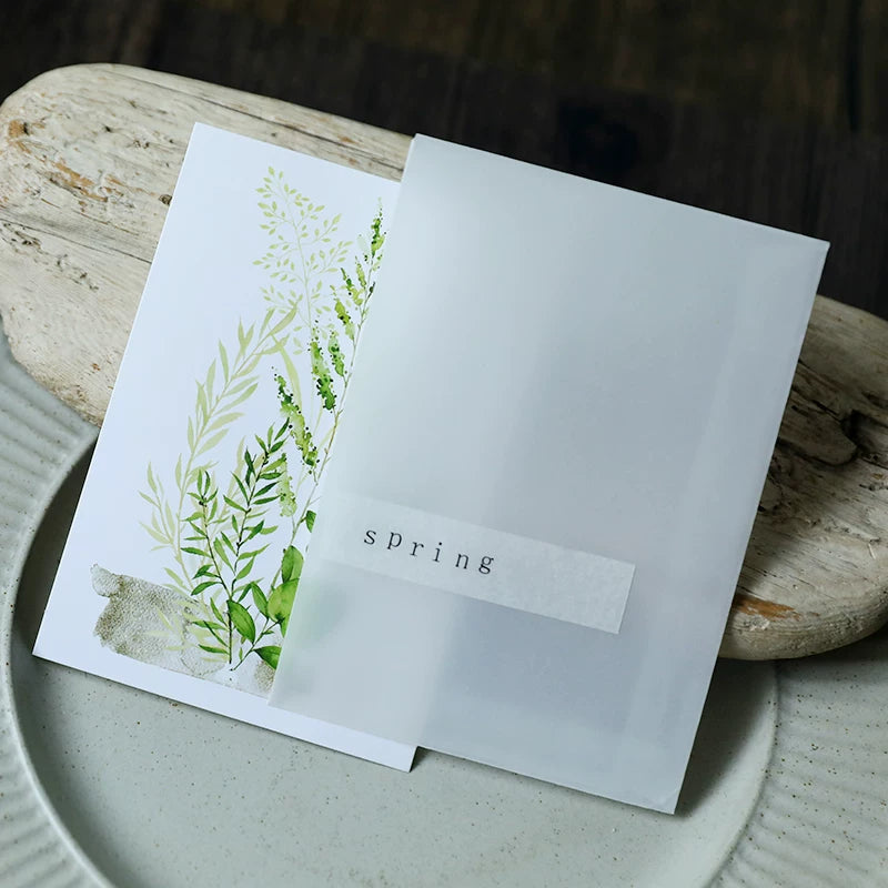 Fresh Green Leaves Vellum Stickers