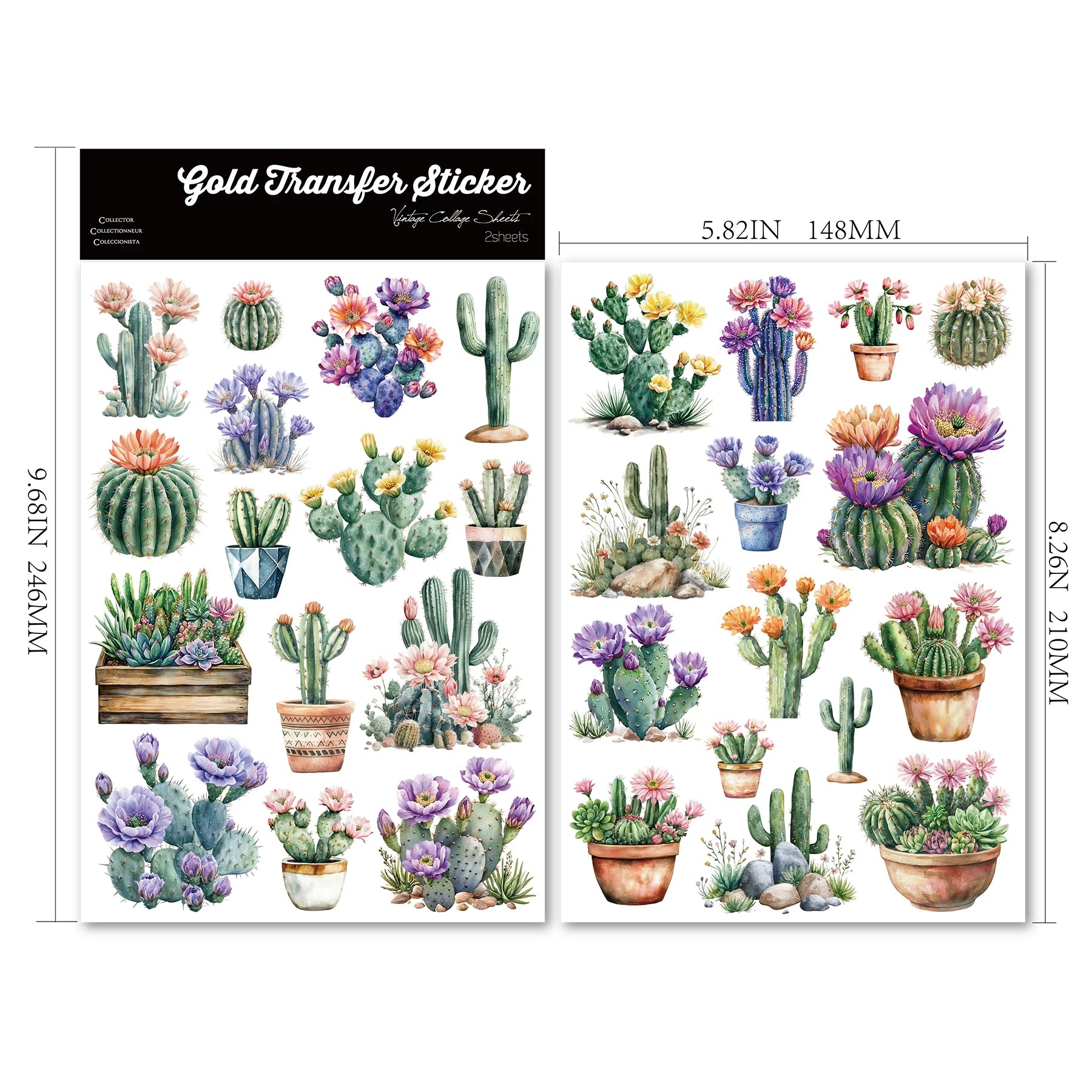 Cactus UV-DTF Rub-on Stickers