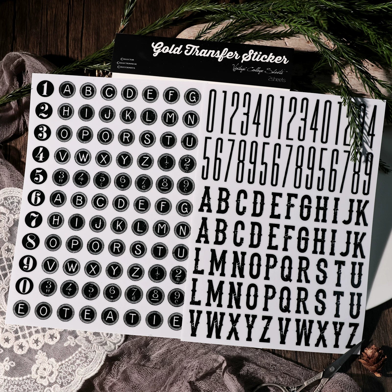 Alphabet and Number UV-DTF Rub-on Stickers