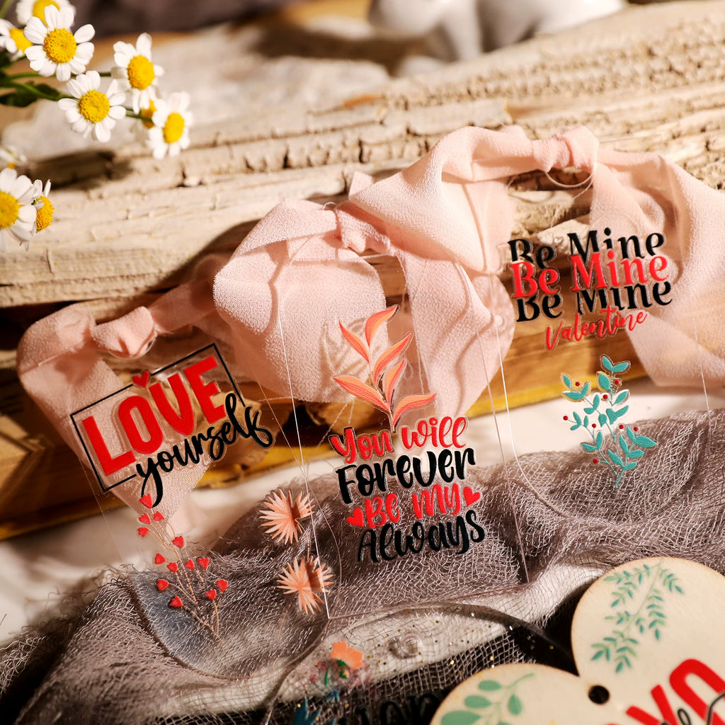 Valentine's Day Phrases UV-DTF Rub-on Stickers