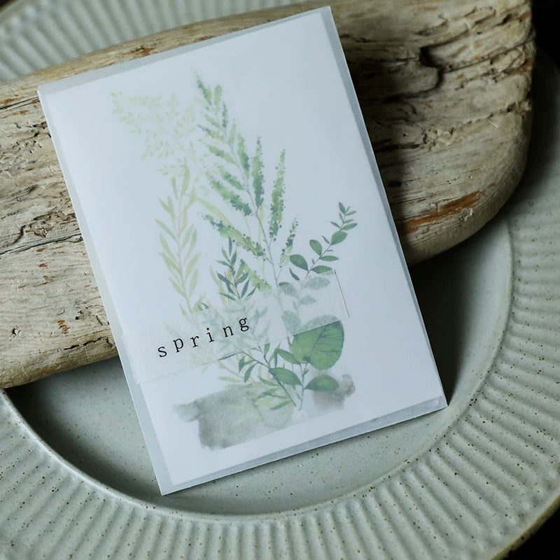 Fresh Green Leaves Vellum Stickers