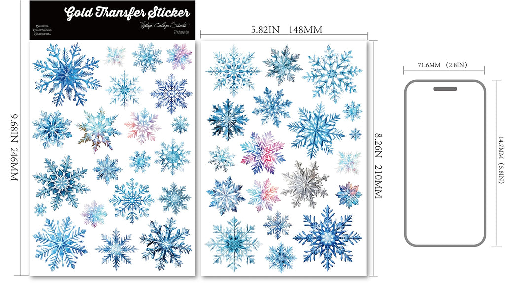Snowflake UV-DTF Rub-on Stickers