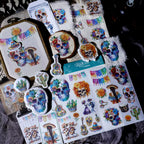 Day of the Dead Halloween Skull Matte Rub-on Transfers 2 Small Sheets