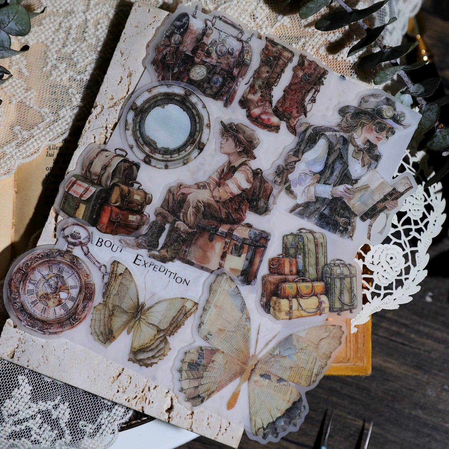 Steam Travel Vellum Stickers