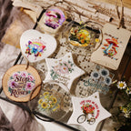 Flower Inspirational Phrases UV-DTF Rub-on Stickers