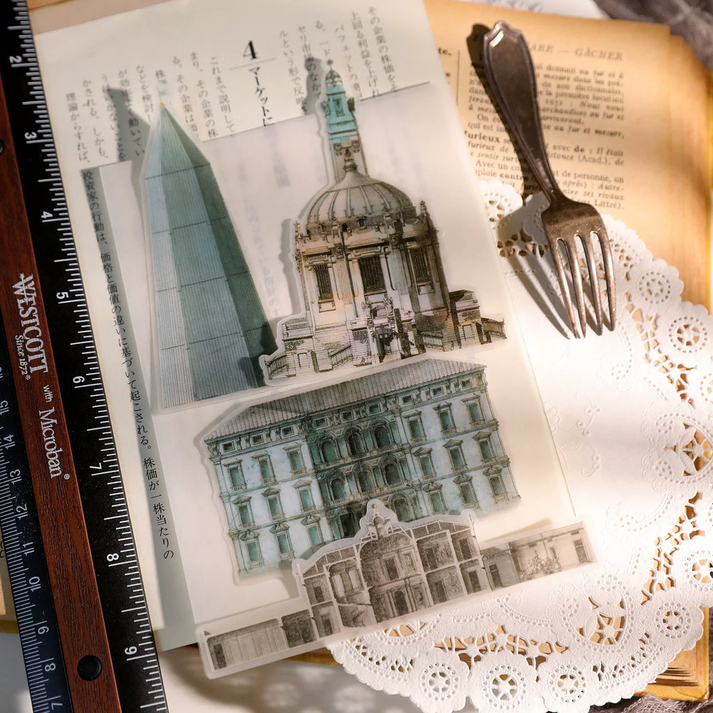 Classical Copperplate Prints Vellum Stickers