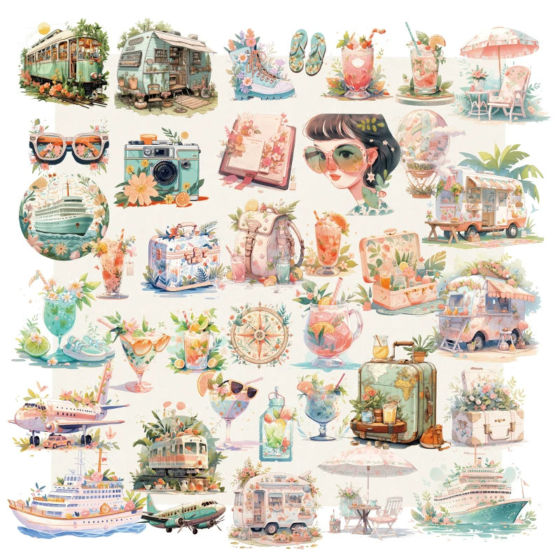 Summer Travel Vellum Stickers