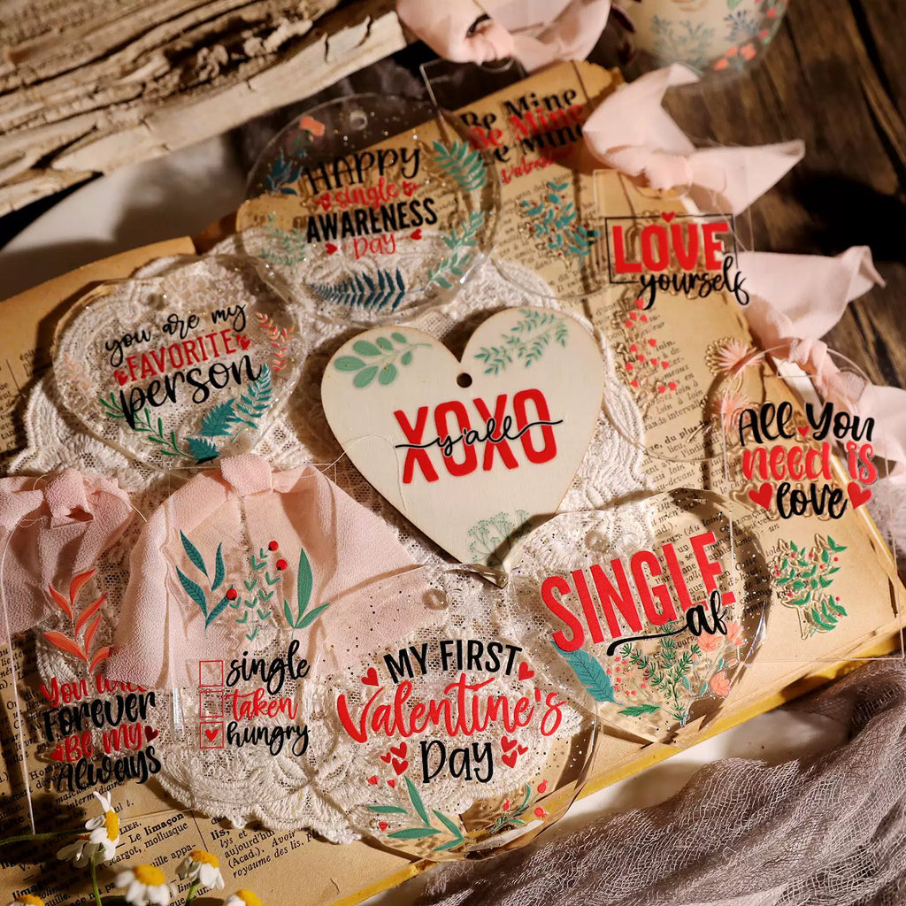 Valentine's Day Phrases UV-DTF Rub-on Stickers