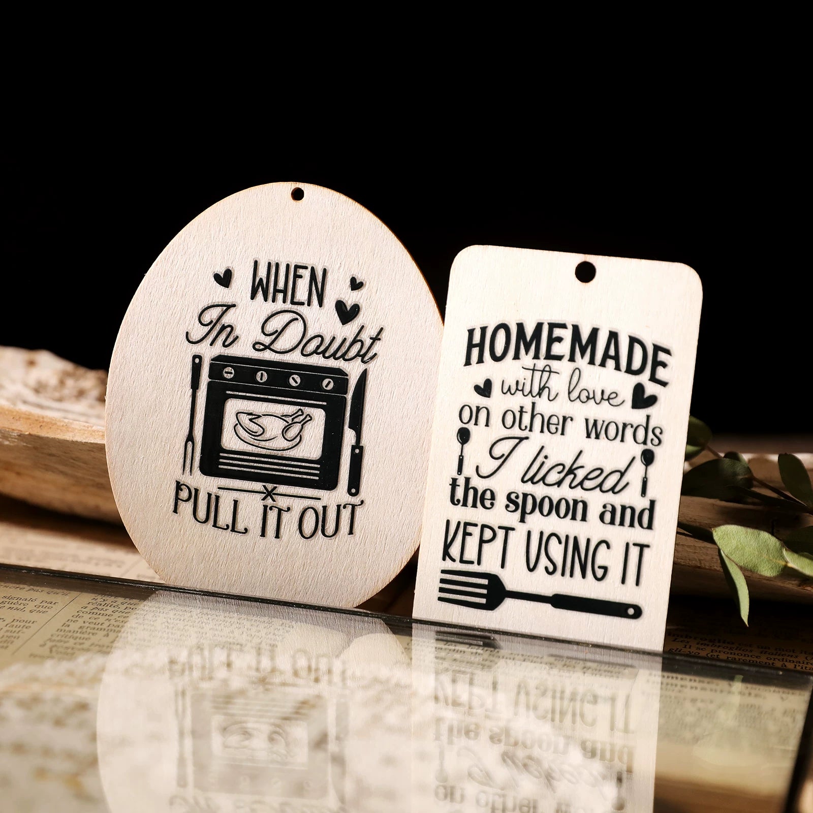 Kitchen Phrases UV-DTF Rub-on Stickers