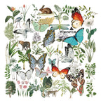 Tropical Plants and Butterflies Vellum Stickers