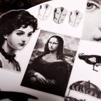 Black Retro Print Vellum Stickers