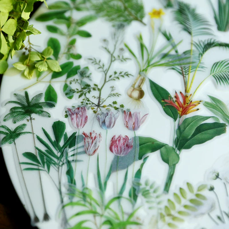 Tropical Plants and Butterflies Vellum Stickers