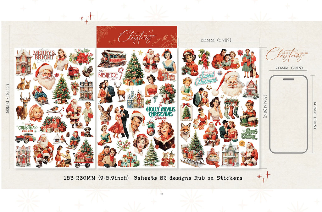 Christmas Family Matte Rub-on Transfers