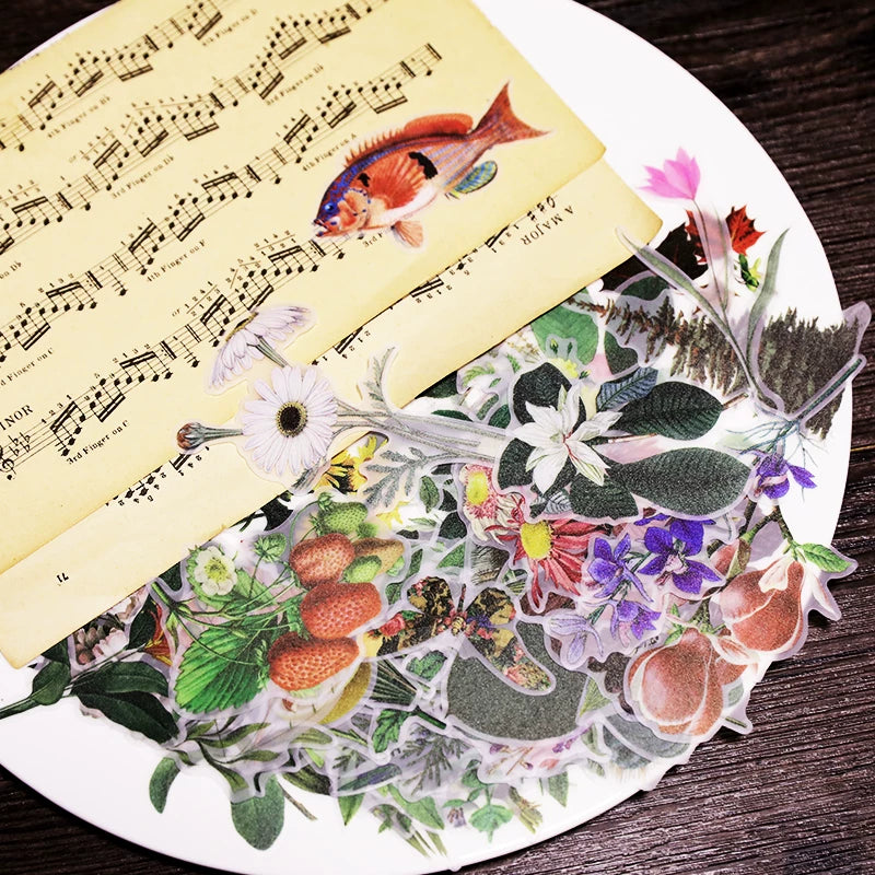 50PCS Larger Plants Vellum Stickers
