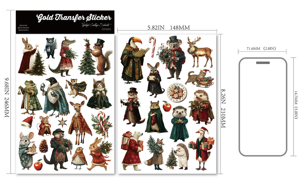 Christmas Magical Creatures UV-DTF Rub-on Stickers