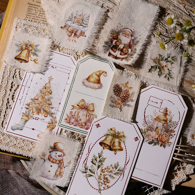 Golden Christmas Matte Rub-on Transfers 2 Small Sheets