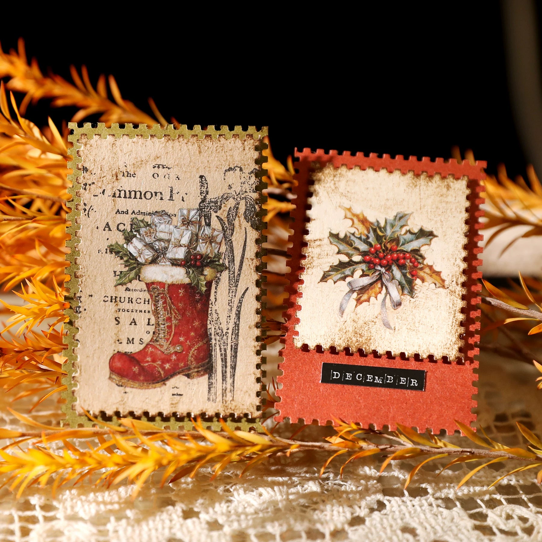 Christmas Matte Rub-on Transfers 2 Small Sheets