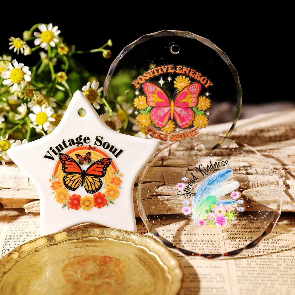 Butterflies Phrases UV-DTF Rub-on Stickers