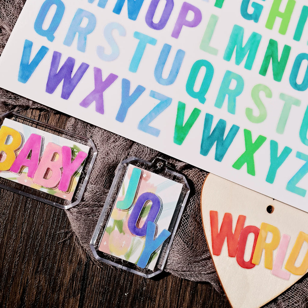 Color Alphabet UV-DTF Rub-on Stickers