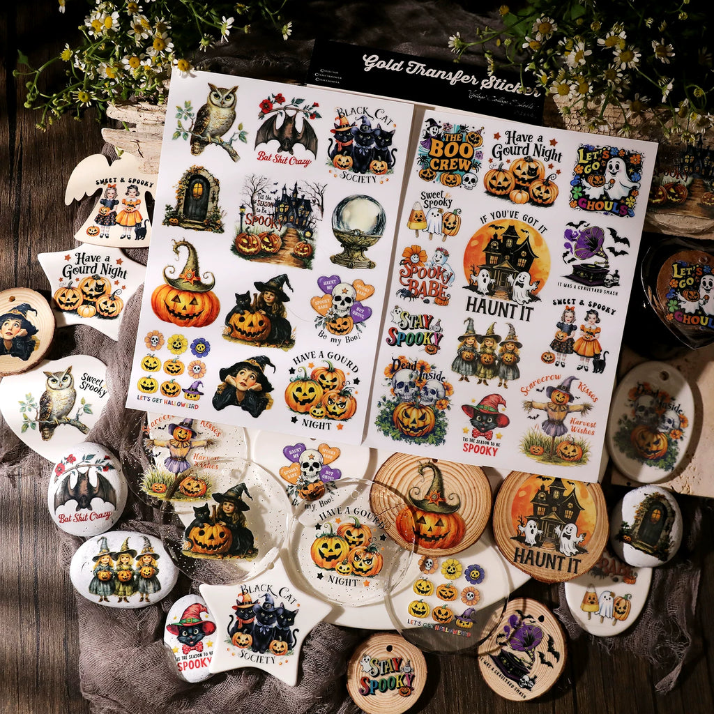 Halloween Colorful UV-DTF Rub-on Stickers