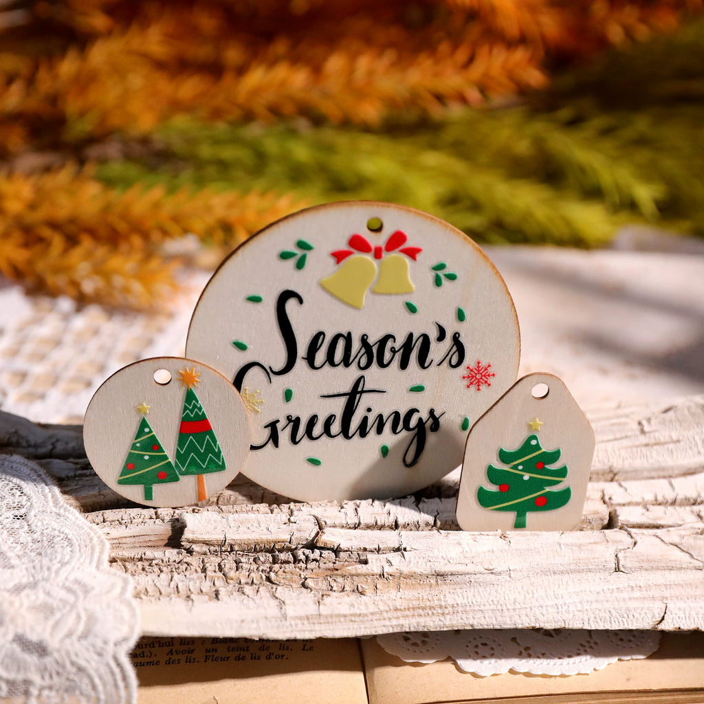 Christmas Leaf Quotes UV-DTF Rub-on Stickers