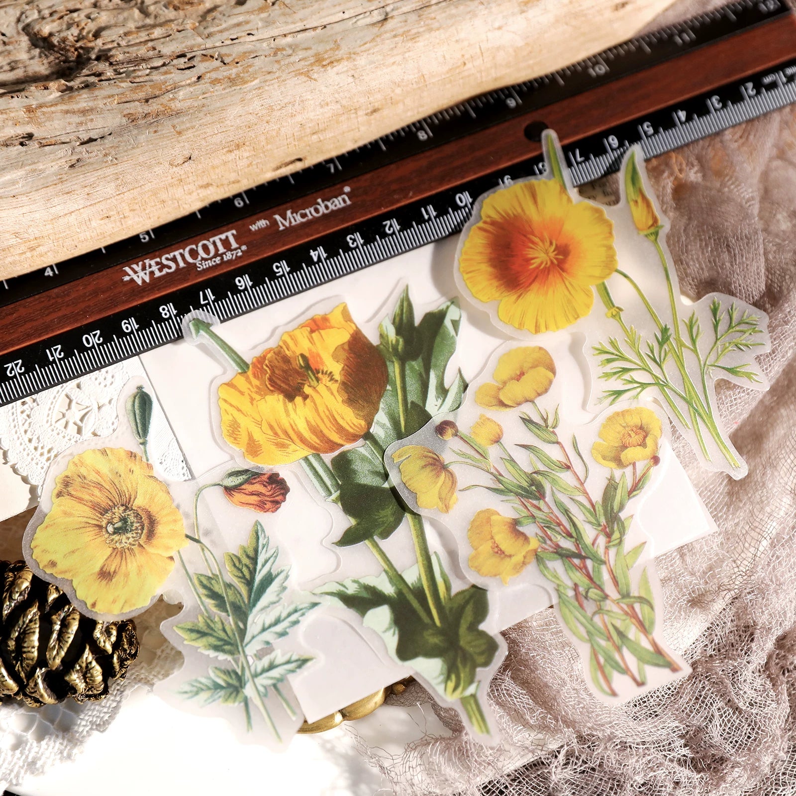 Larger Flowers Vellum Stickers