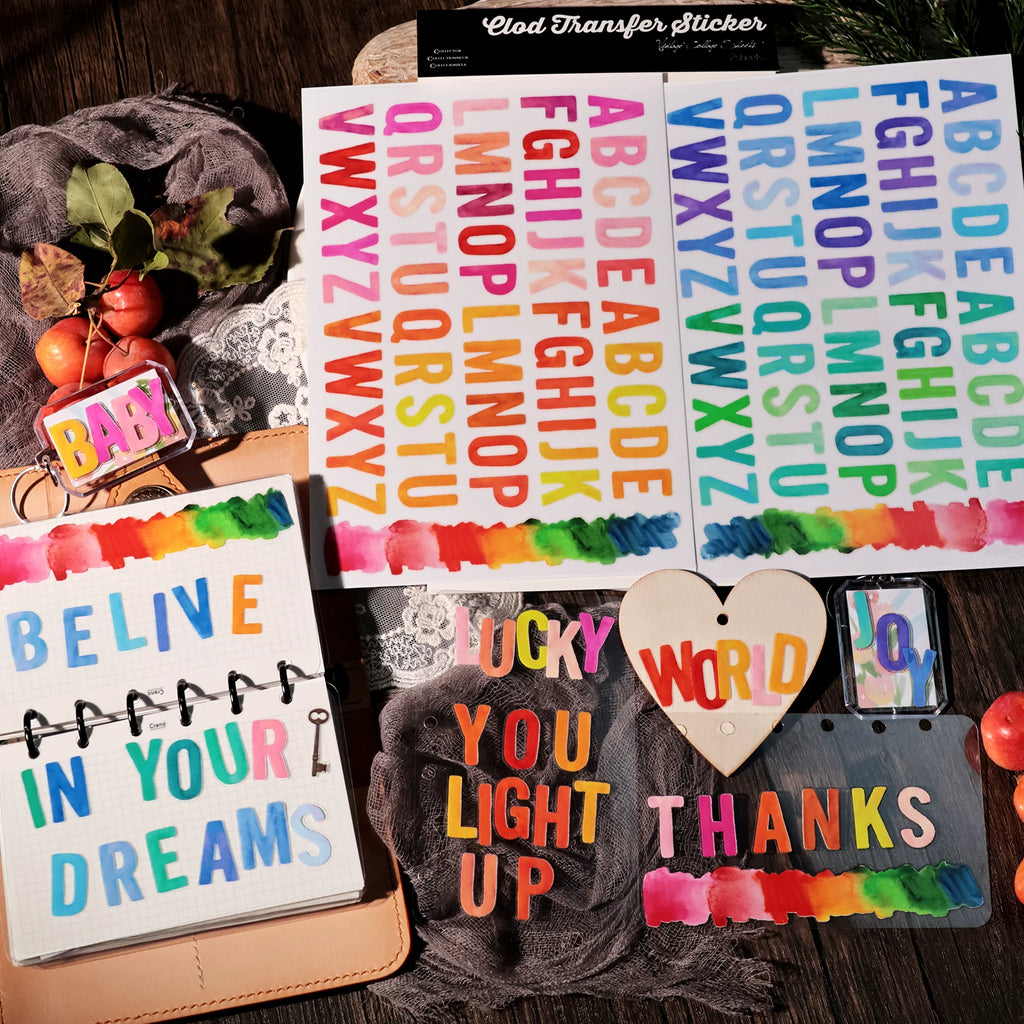 Color Alphabet UV-DTF Rub-on Stickers