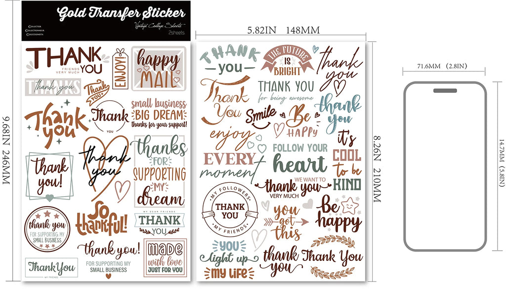 Thankful Quotes UV-DTF Rub-on Stickers