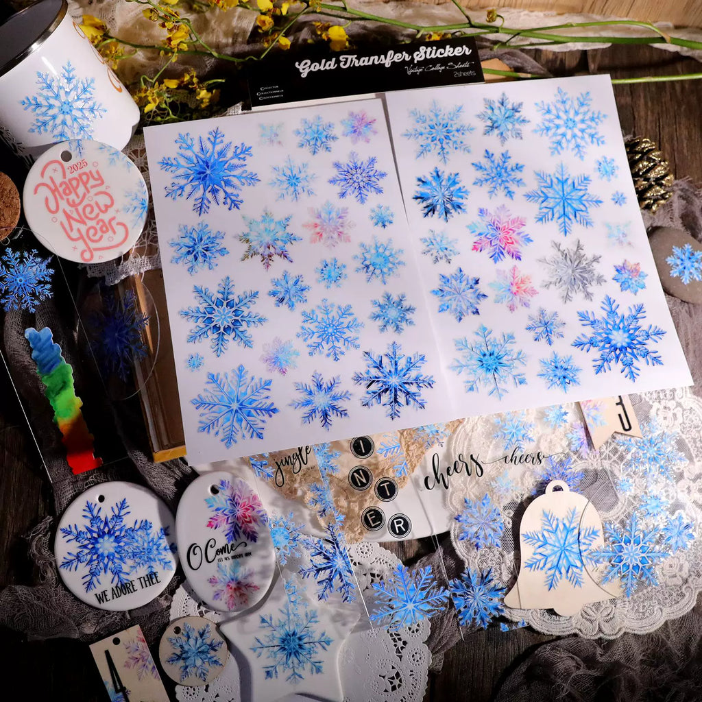 Snowflake UV-DTF Rub-on Stickers