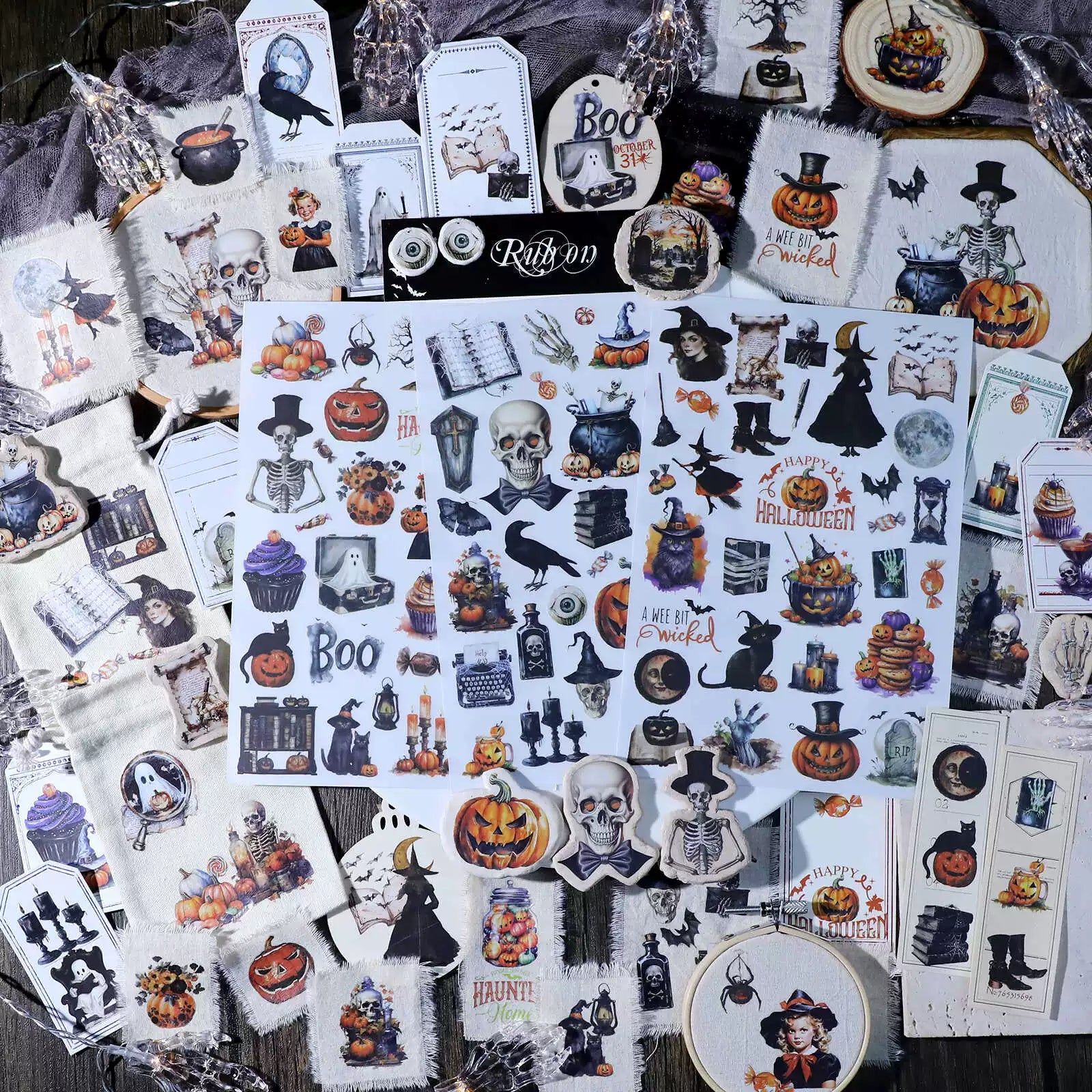 Halloween Dark Matte Rub-on Transfers