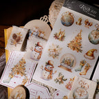 Golden Christmas Matte Rub-on Transfers 2 Small Sheets