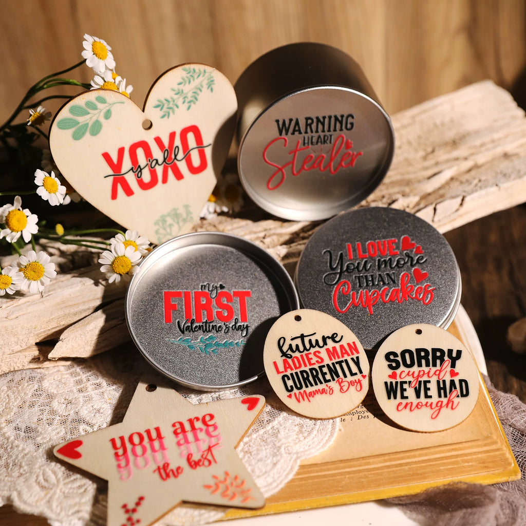 Valentine's Day Phrases UV-DTF Rub-on Stickers