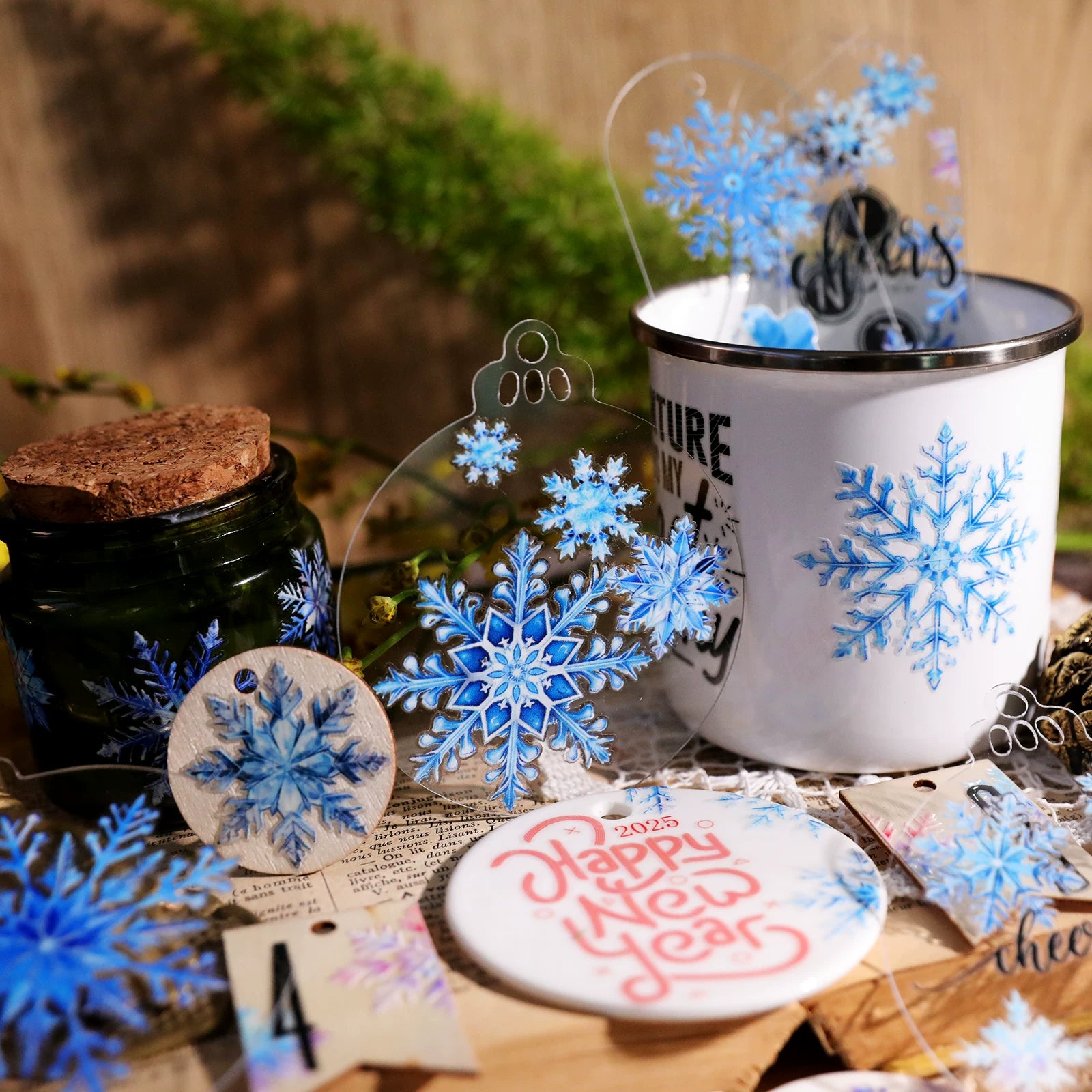 Snowflake UV-DTF Rub-on Stickers
