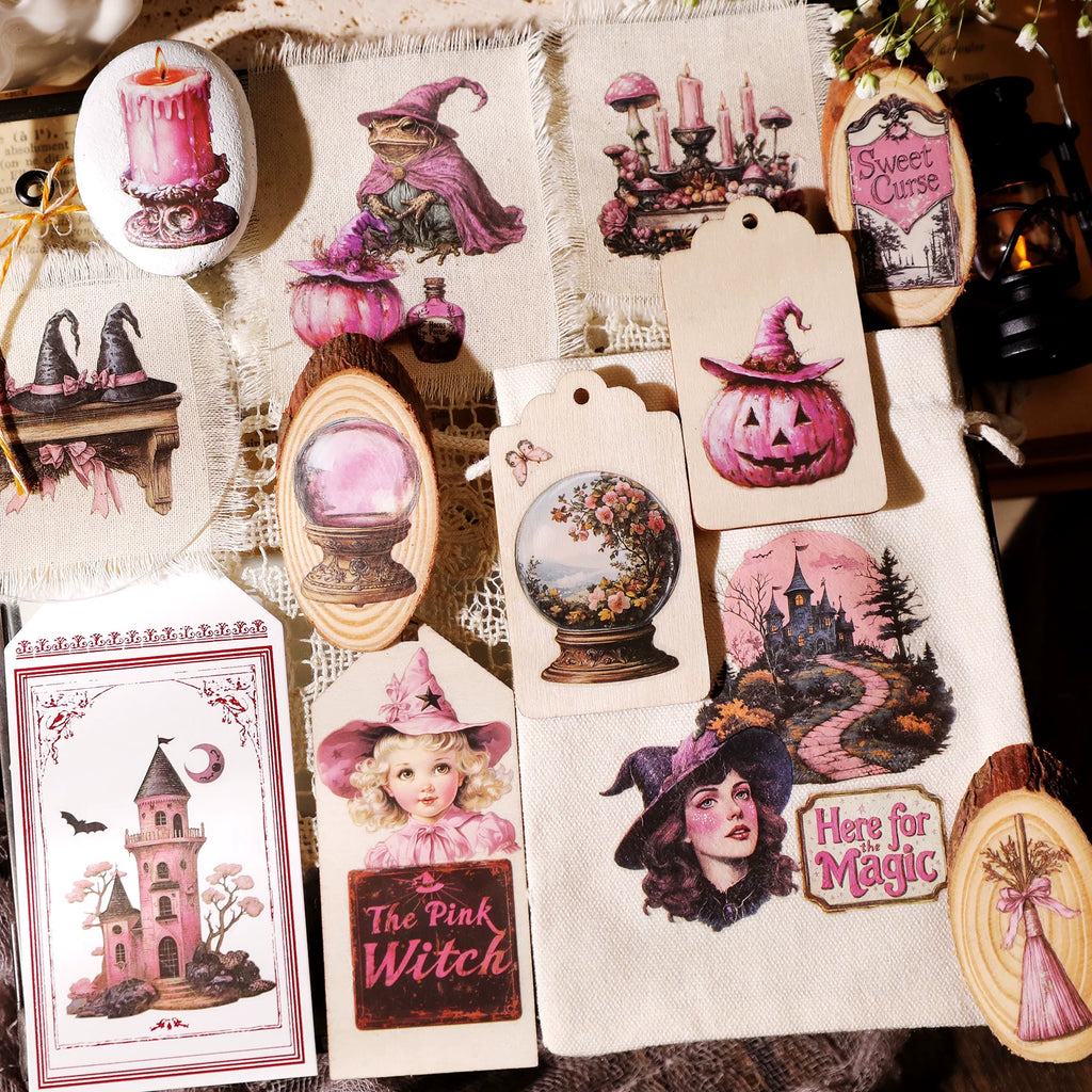 Halloween Pink Matte Rub-on Transfers