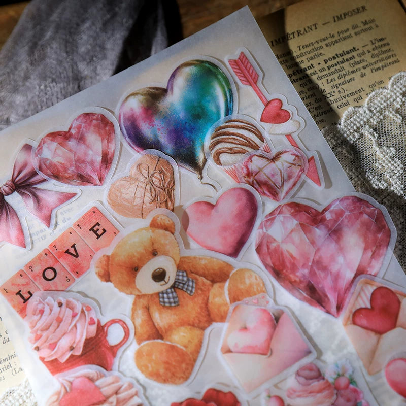 Pink Valentine's Day Vellum Stickers