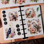 Flowers and Birds UV-DTF Rub-on Stickers