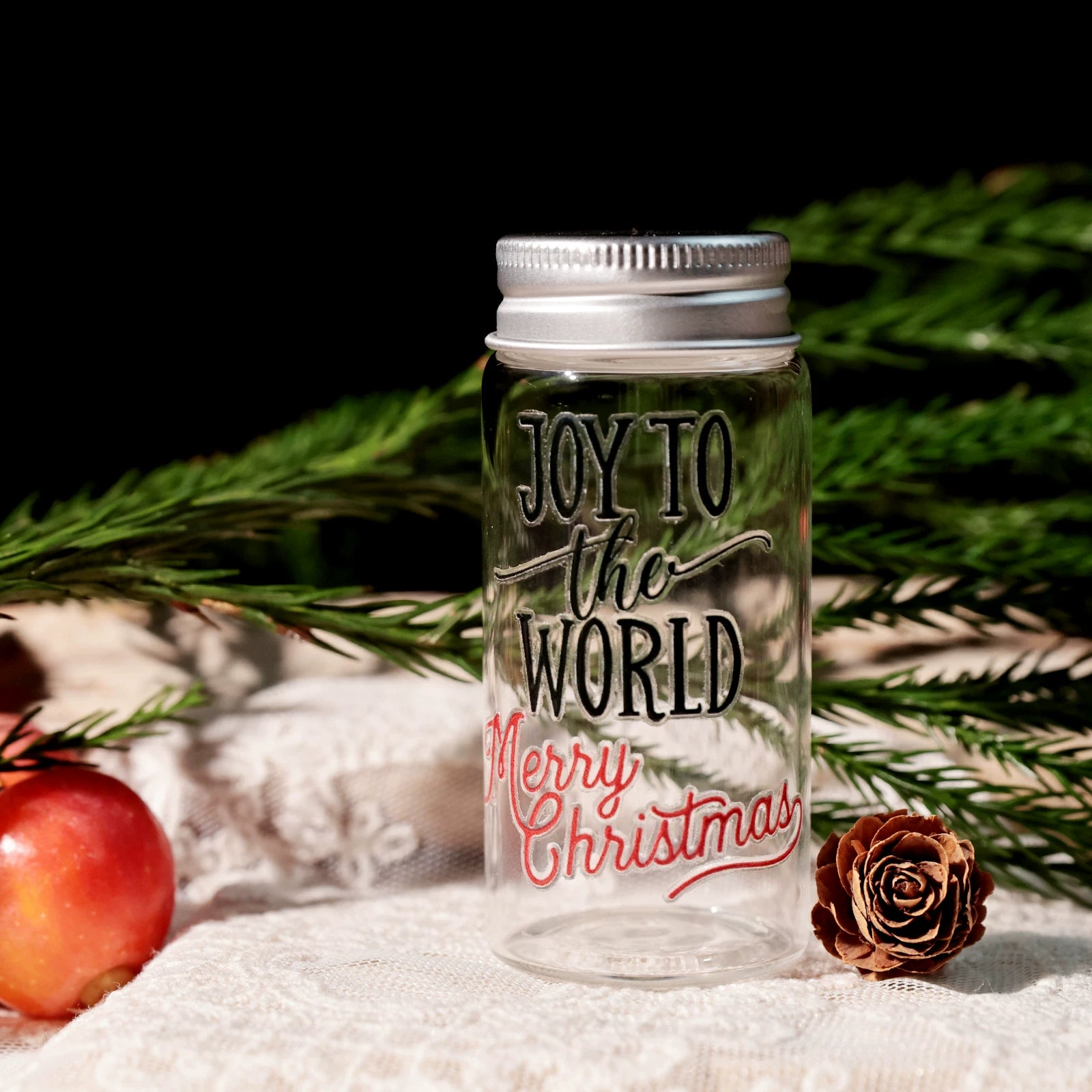 Christmas Black and Red Quotes UV-DTF Rub-on Stickers