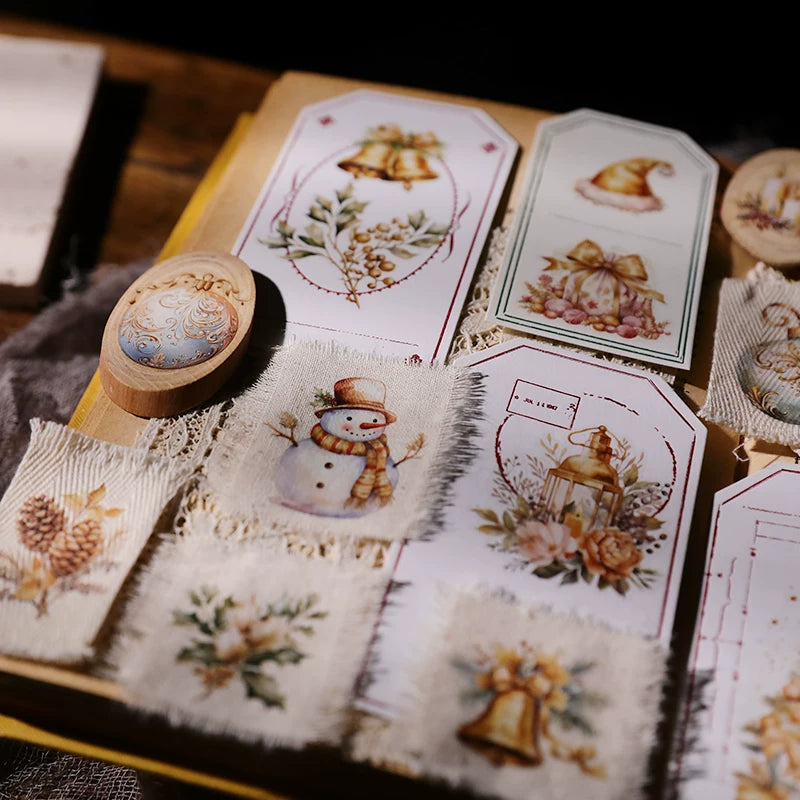 Golden Christmas Matte Rub-on Transfers 2 Small Sheets