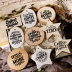 Coffee Phrases UV-DTF Rub-on Stickers