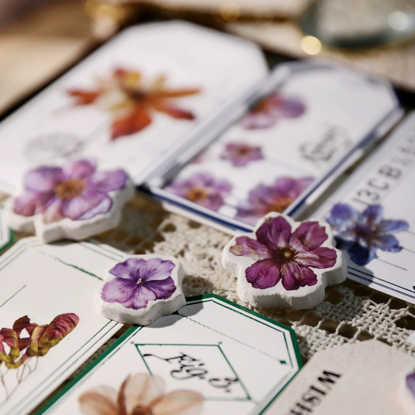 Autumn Dried Flowers Matte Rub-on Transfers