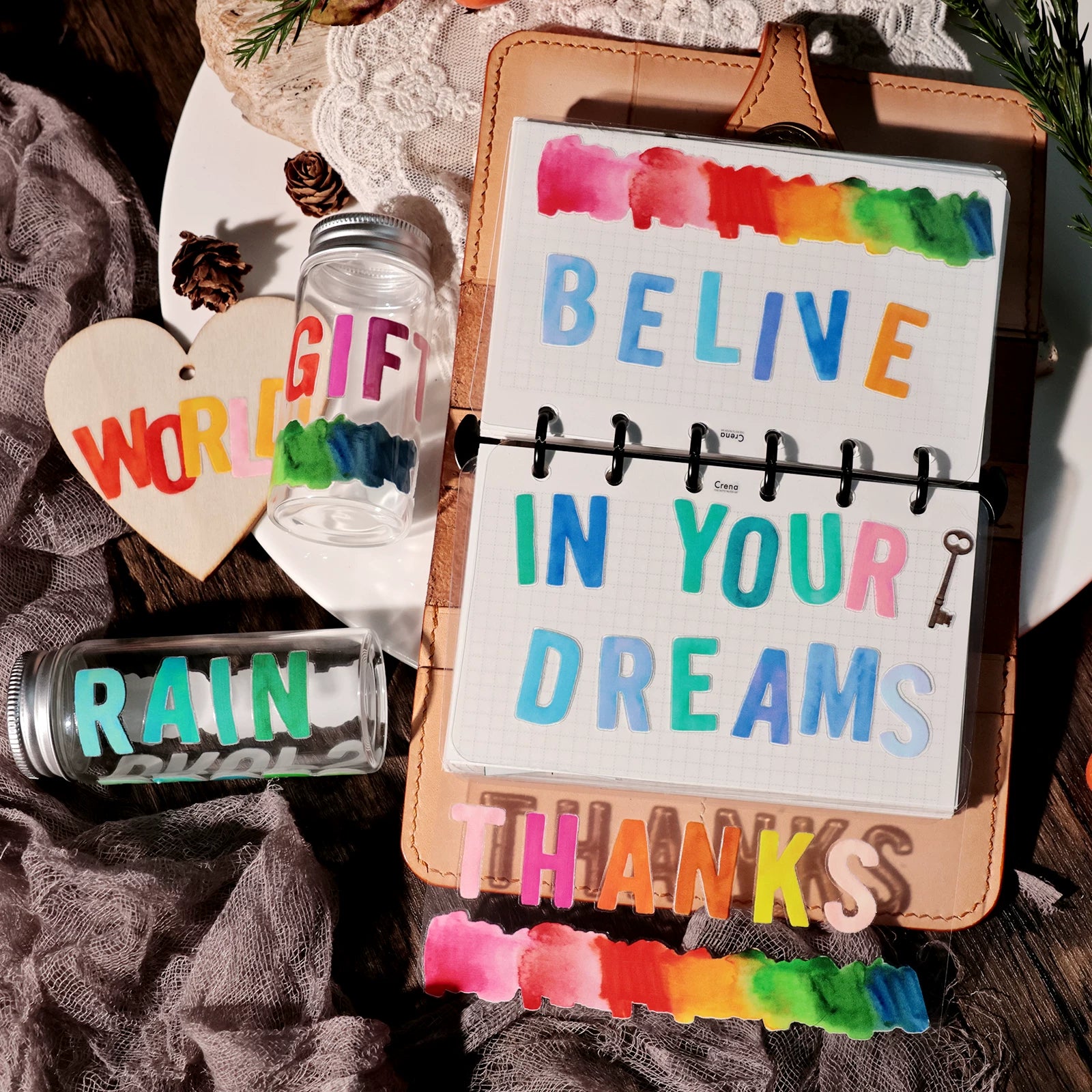 Color Alphabet UV-DTF Rub-on Stickers