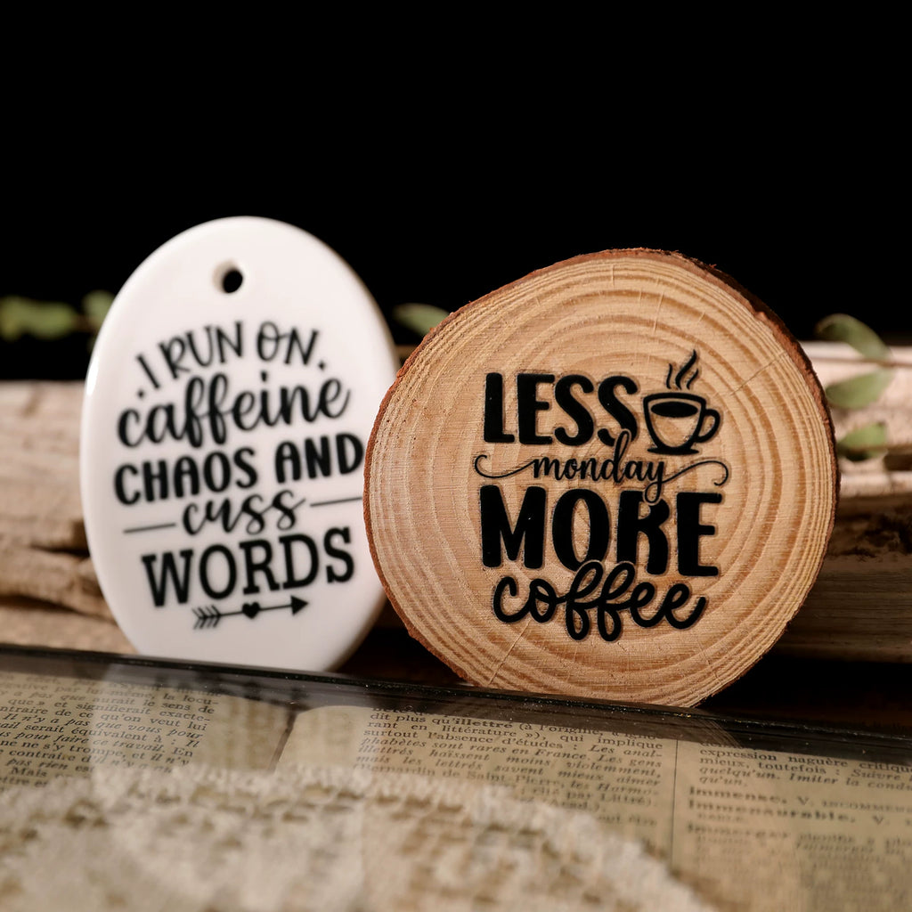 Coffee Phrases UV-DTF Rub-on Stickers