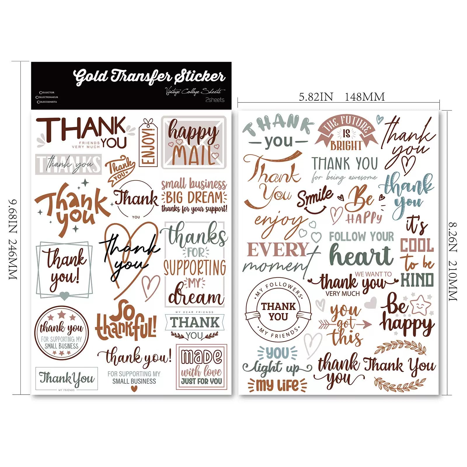 Thanks Quotes UV-DTF Rub-on Stickers