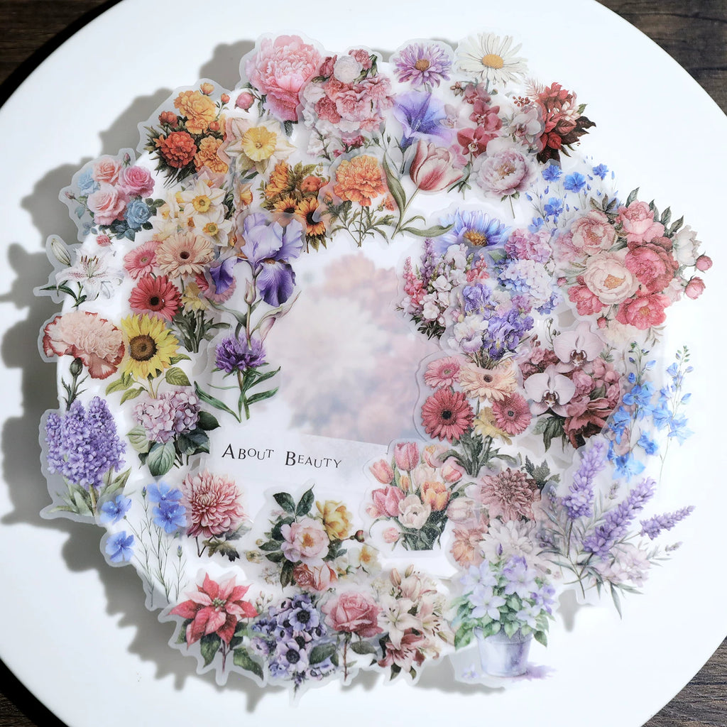 Blooming Flowers Vellum Stickers