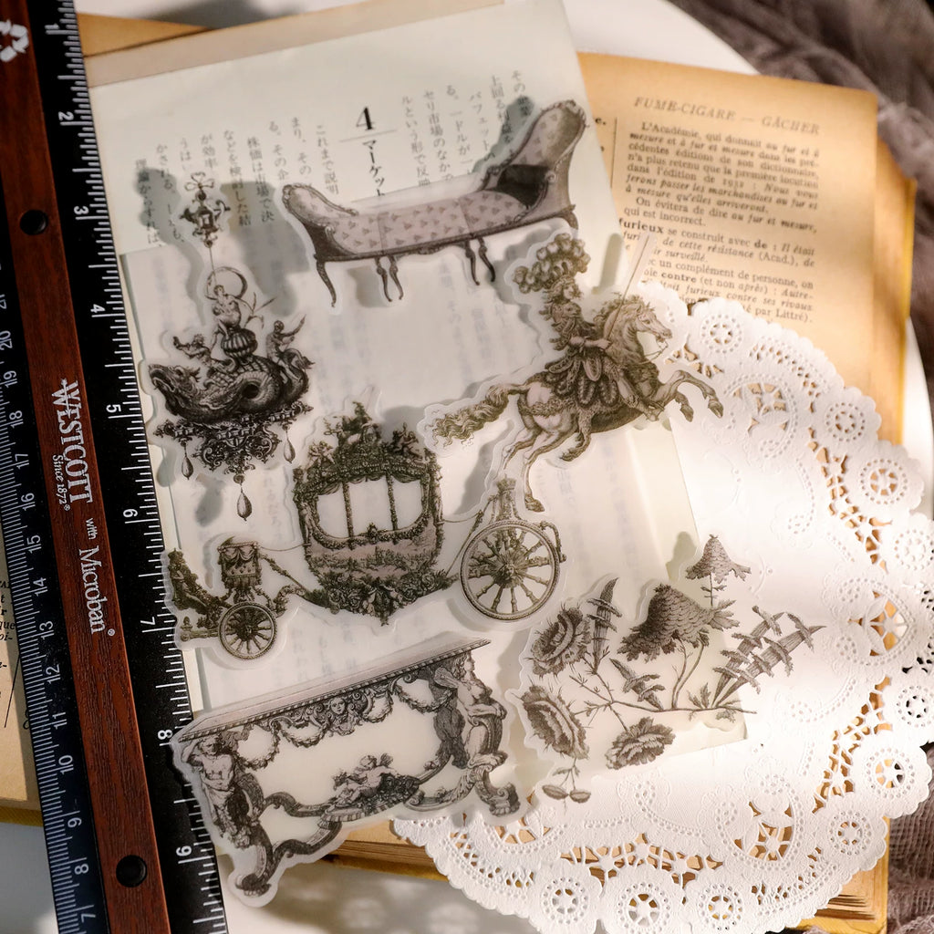 Classical Copperplate Prints Vellum Stickers